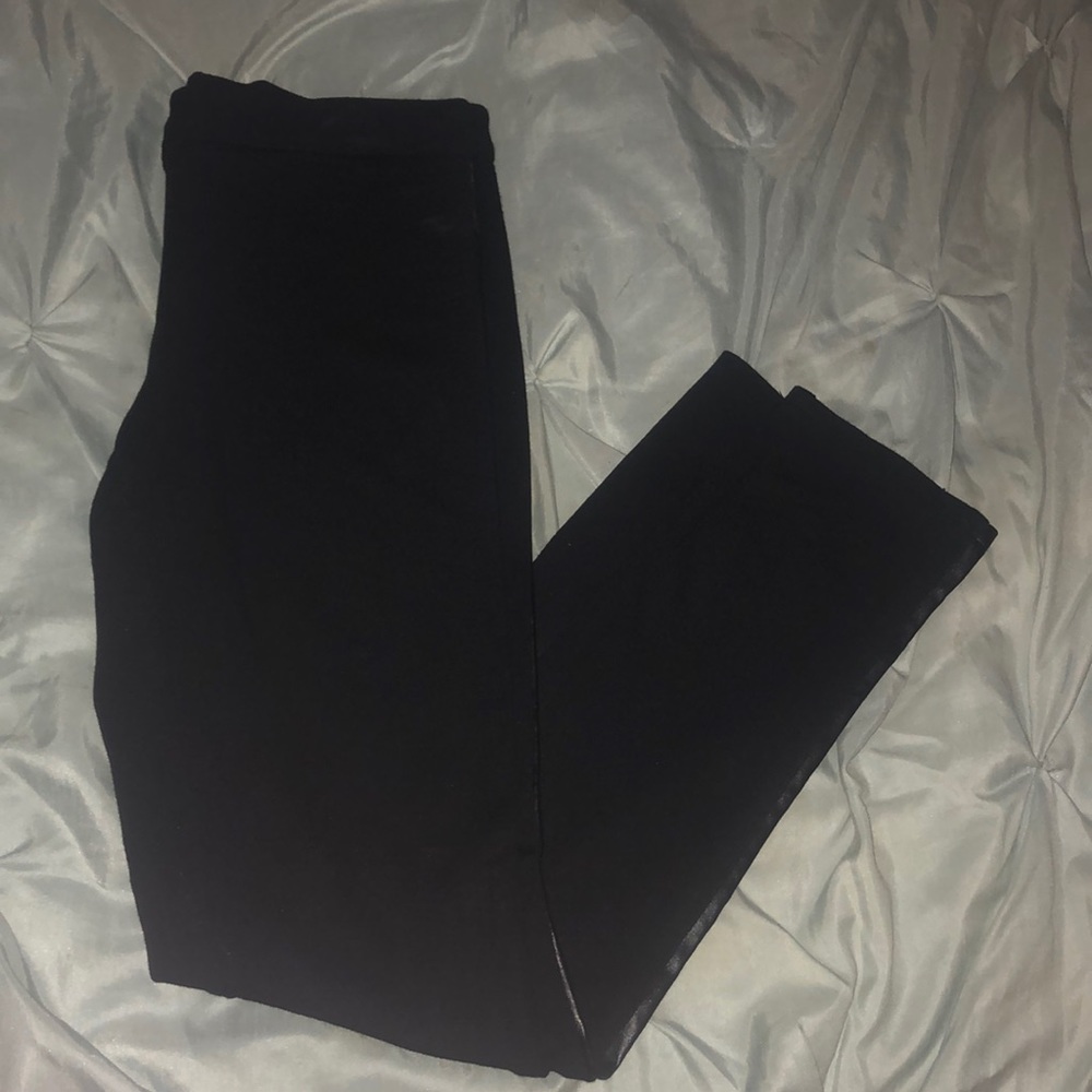 Pleather side stripe pants